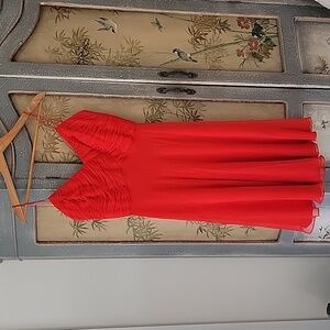 Red Chiffon Carmen Marc Valvo Dress